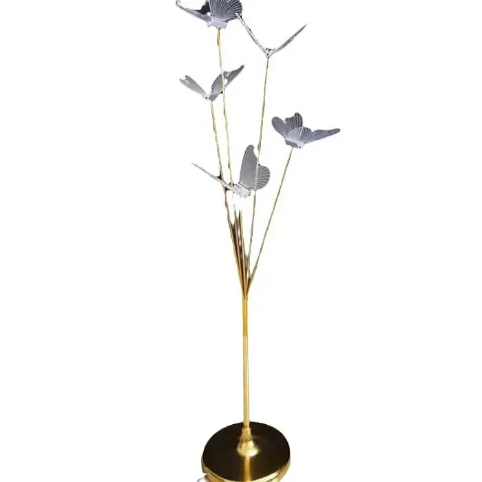 Butterfly Design LED Floor Lamp – Polished Gold Finish